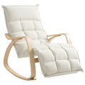 Fauteuil à bascule avec repose-pieds ajustable, rocking chair avec pieds en bois de bouleau, 67 x 106-123 x 92 cm, crème-0