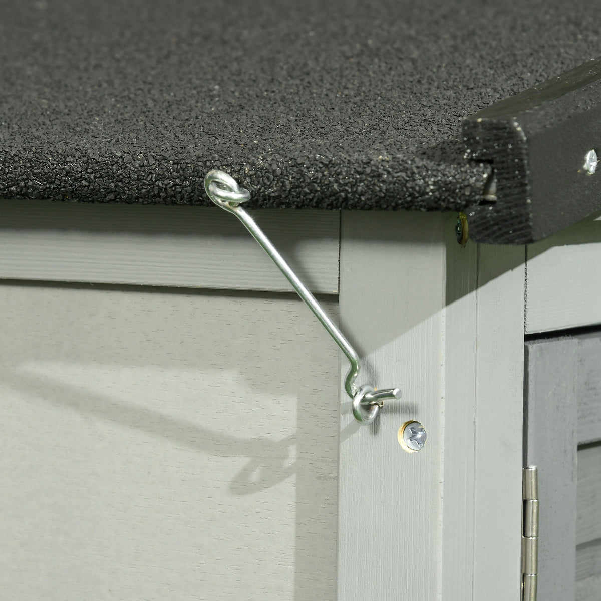 Clapier de sol cage à lapin cottage niche supérieure avec rampe enclos extérieur 150 x 52 x 68 cm gris-8