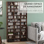 Rangements pour CD et DVD, étagère rangement, capacity max. 1116 CD/528 DVD, 36 compartiments et étagères réglables-3