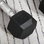 Ensemble d'haltères courtes total 2 x 5 Kg, haltères musculation fitness pour homme et femme, entraînement musculaire & haltérophilie - métal caoutchouc noir-8