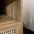 Table de chevet table de nuit avec tiroir porte cannage et niche vintage 45 x 39 x 56,5 cm-7