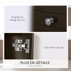 Buffet meuble de rangement 1 placard double porte 2 placards à porte vitrée 2 tiroirs étagère réglable 120x40x90cm noir-5