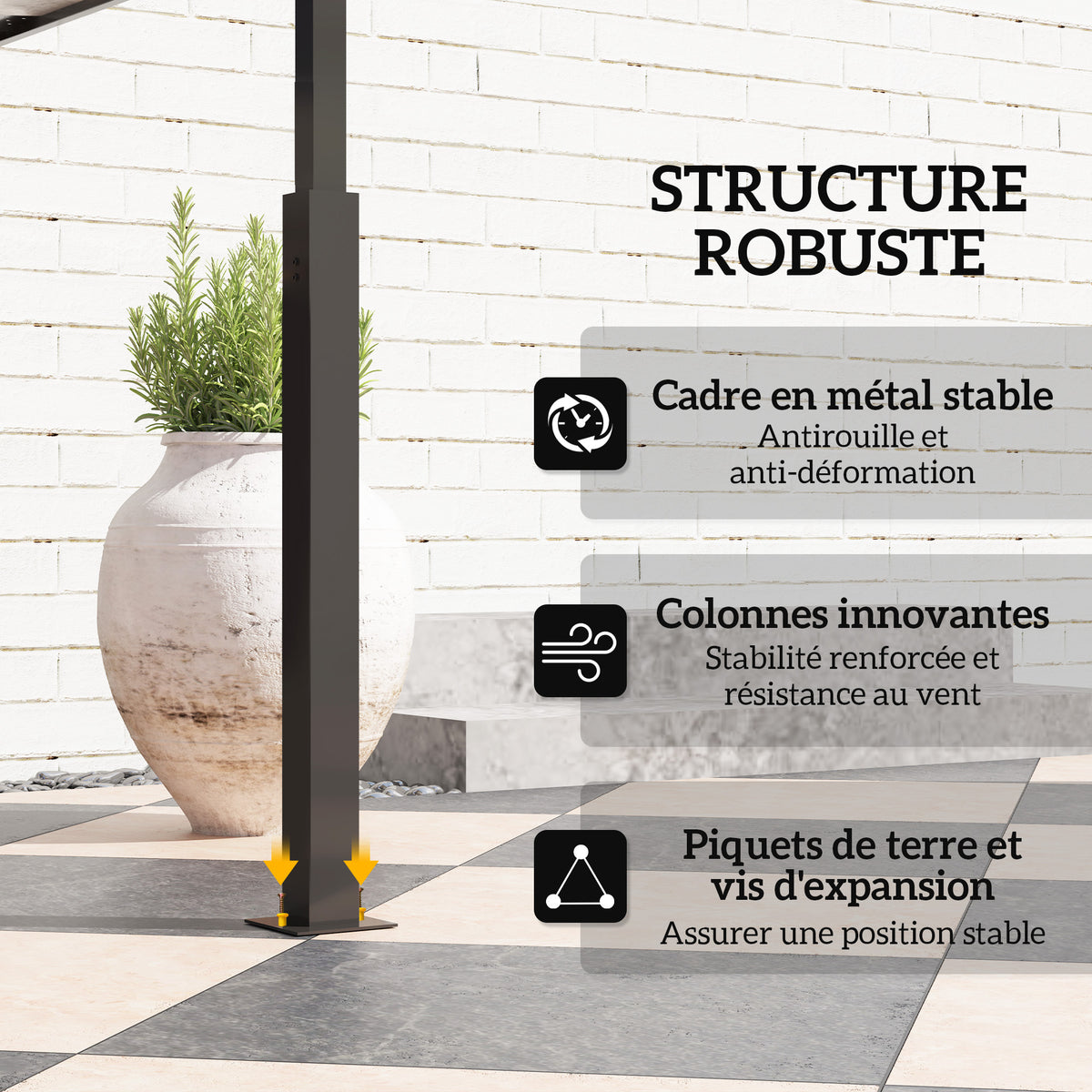 Tonnelle de barbecue à deux niveaux auvent de réception pour jardin avec lumière LED 243 x 148 x 248 cm gris foncé-6