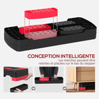 Stepper fitness aérobic hauteur réglable surface antidérapante 80 x 31 x 20 cm noir rouge-4