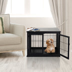 Cage pour chien animaux meuble cage chien intérieur en bois MDF classe E1 3 portes verrouillables max. 30 Kg dim. 81L x 58l x 66H cm noir-9