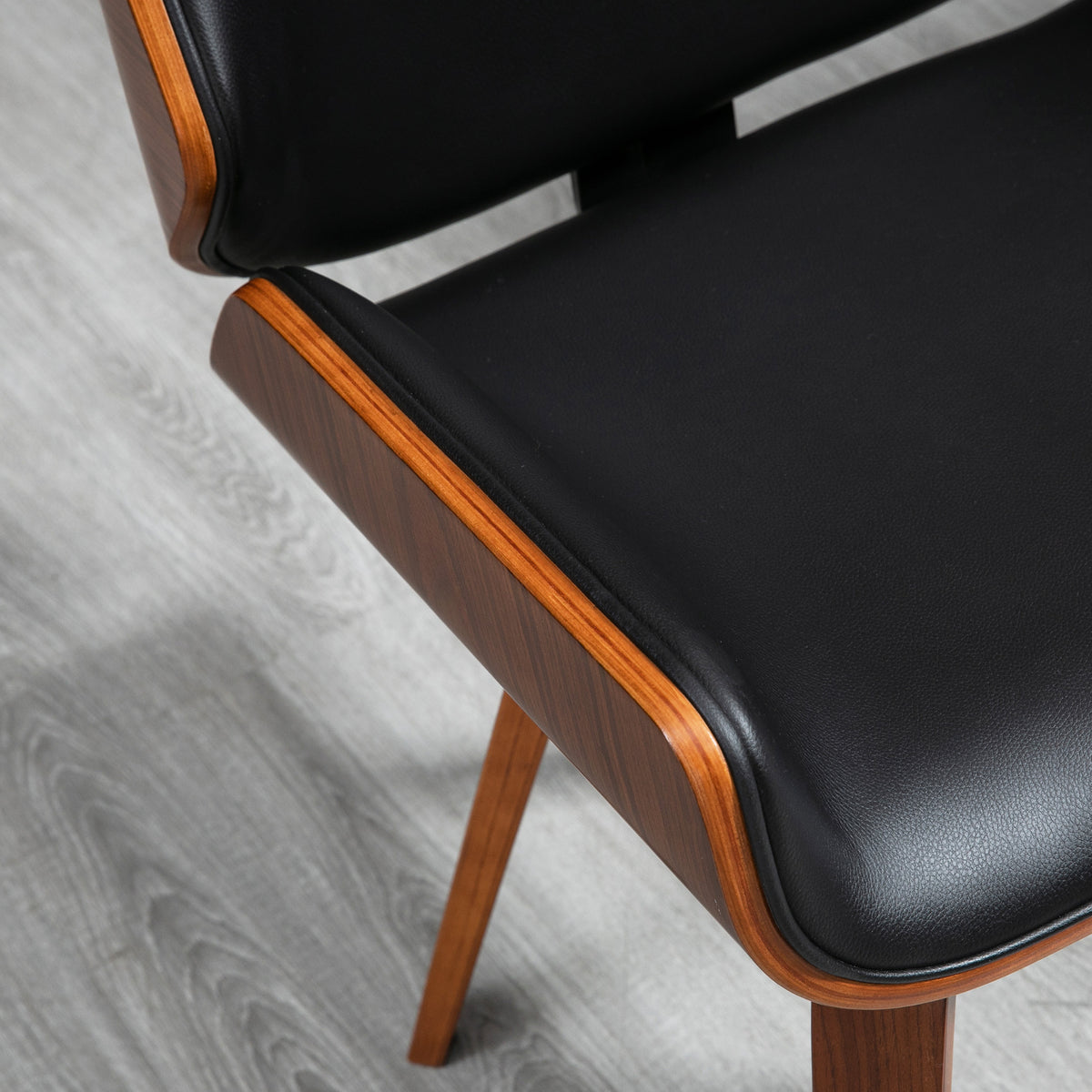 Lot de 2 chaises de salle à manger style vintage assise revêtement synthétique 53l x 54P x 81H cm noir marron-7