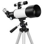 Télescope astronomique adultes et débutants 70 mm, télescope réfracteur 40X/16X trépied réglable, 80 x 80 x 135 cm blanc-0