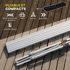 Table pliante en aluminium table de camping table de jardin 6 personnes hauteur réglable + sac de transport-4