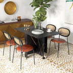 Table pliante cuisine table à manger pliable avec 2 abattants 2 roues avec freins 120 x 80 x 73 cm noir marbré imitation-9