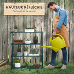 Étagère à fleurs supports porte plante 4 niveaux, intérieur et extérieur en acier, dim. 89L x 28l x 107H cm, vert-4
