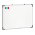 Tableau blanc magnétique cadre aluminium 60 x 45 cm avec feutres, effaceur et aimants-0