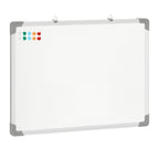 Tableau blanc magnétique cadre aluminium 60 x 45 cm avec feutres, effaceur et aimants-0
