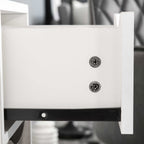 Buffet Meuble de Rangement Design scandinave 2 placards tiroir Coulissant Bois Blanc chêne Clair-9