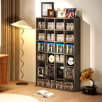 Meuble de rangement multimédia 456 CD/ 336 DVD - bibliothèque en bois avec étagères réglables, 89 x 130,5 cm, marron-8