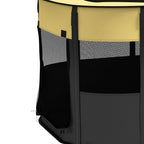 Parc pliable pour animaux de compagnie parc pour chiots en tissu Oxford avec fenêtres et portes sac de rangement jaune-9