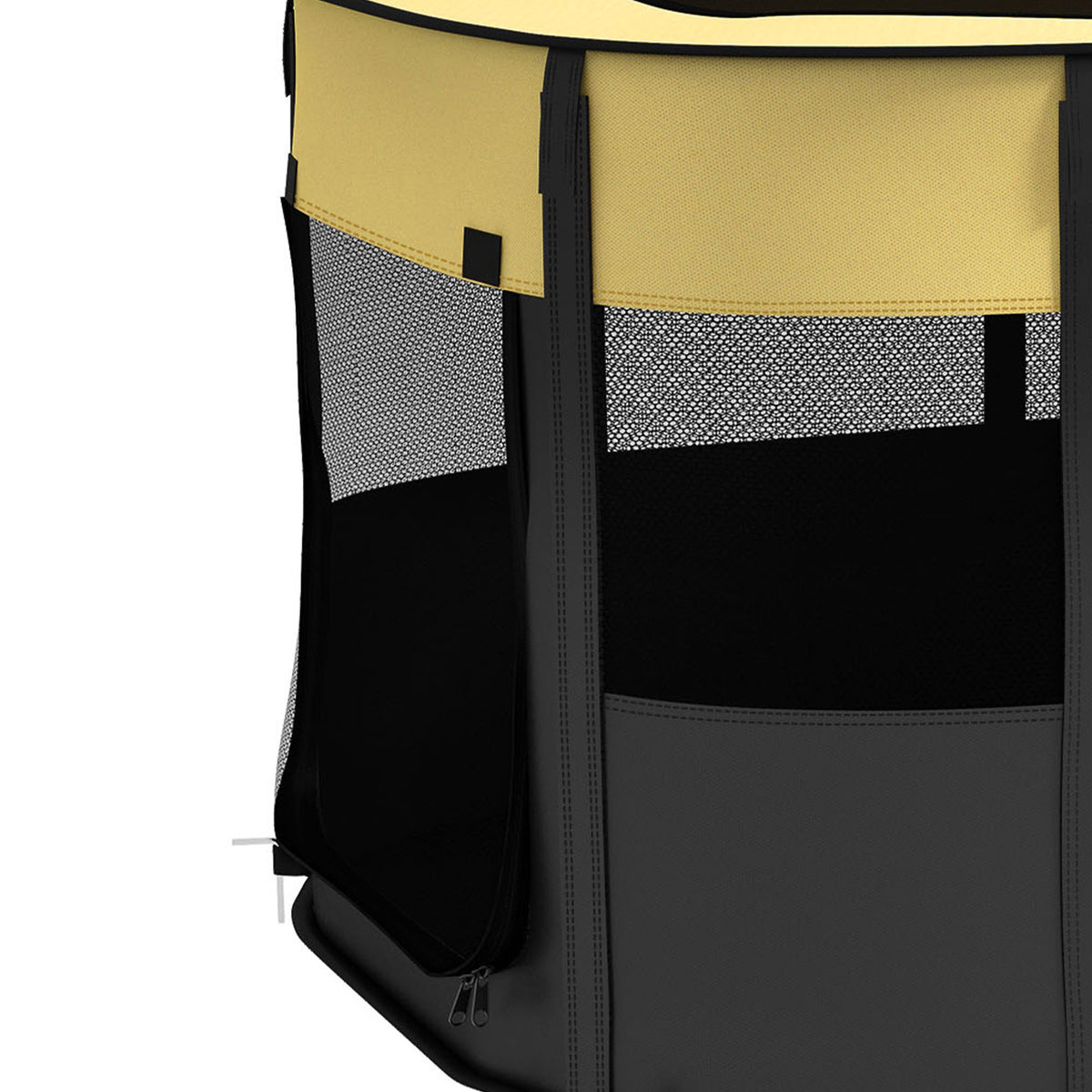 Parc pliable pour animaux de compagnie parc pour chiots en tissu Oxford avec fenêtres et portes sac de rangement jaune-9