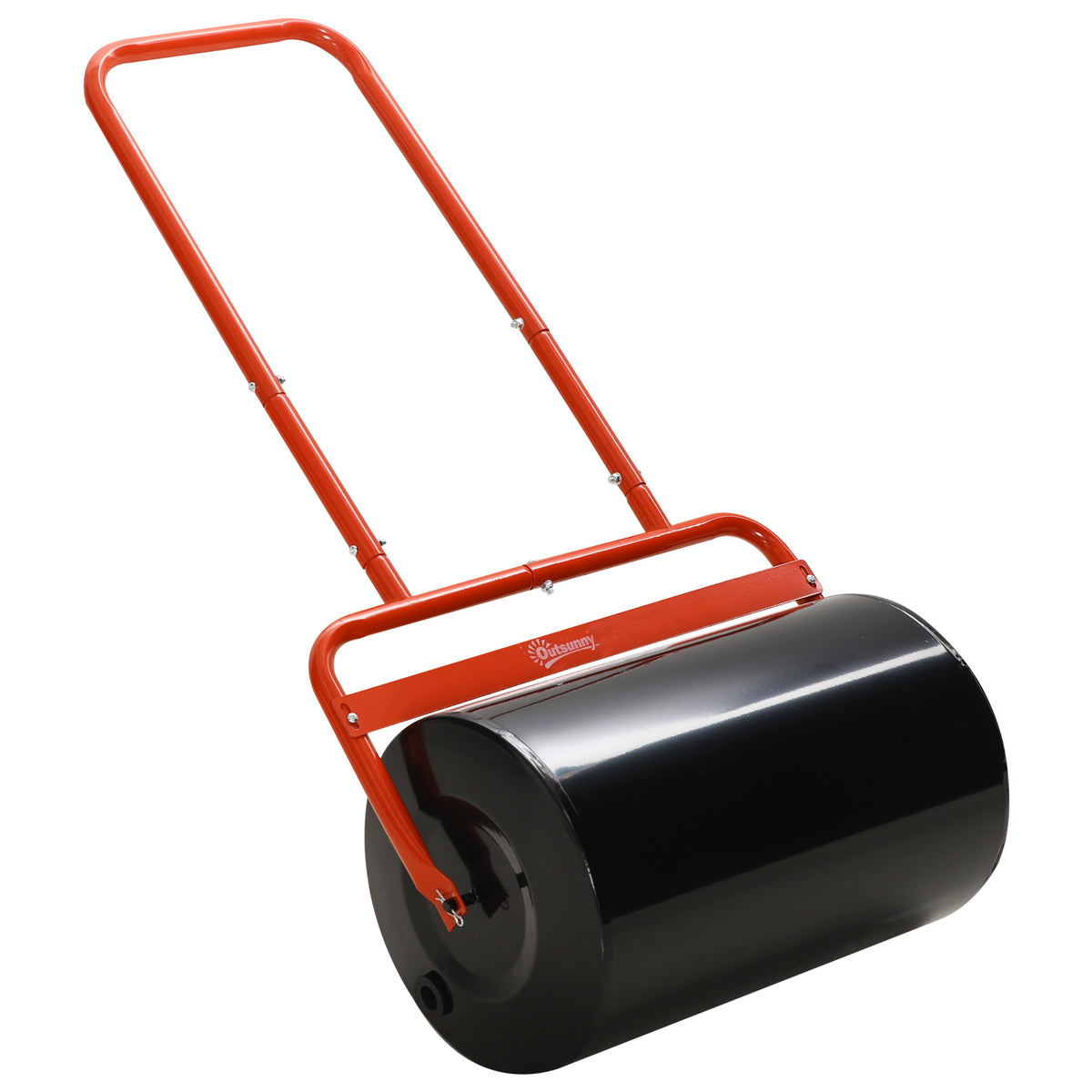 Rouleau à gazon rouleau de jardin 50 cm, remplissage sable eau, poignée ergonomique, outil de jardinage pour pelouse, patio et parc, rouge et noir-0