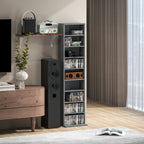 Rangements pour CD et DVD 9 compartiments et 6 étagères réglables capacité max. 260 CD/120 DVD 33 x 24 x 140 cm gris-8