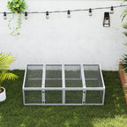 Clapier cage à lapins extérieur intérieur 2 portes supérieures 181L x 100l x 48H cm bois massif gris-6