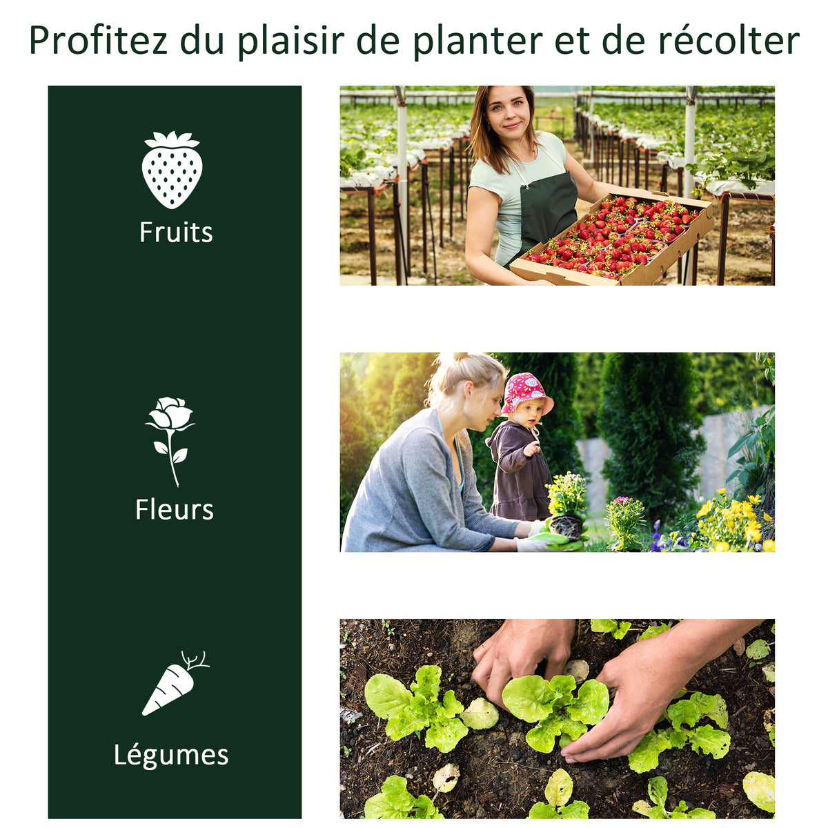 Serre de Jardin Tunnel mini serre tunnel serre à tomates 2L x 1l x 0,8H m Grande Porte zippée bâche Plastique Transparent métal époxy Vert-5