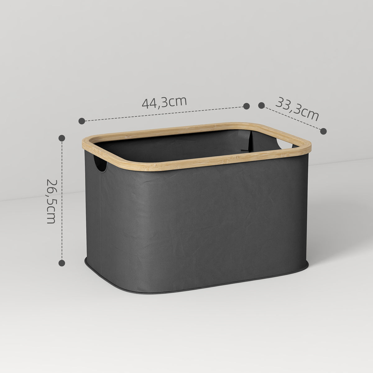 Panier à linge pliable 36 L corbeille linge sale avec poignées rainurées pour salle de bain chambre à coucher buanderie-2