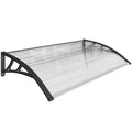 Auvent de Porte d'Entrée, Toit Marquise de Porte Extérieur en Polycarbonate et Profil Aluminium, 110x60cm, Transparent-0