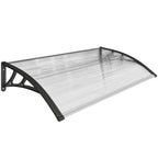 Auvent de Porte d'Entrée, Toit Marquise de Porte Extérieur en Polycarbonate et Profil Aluminium, 110x60cm, Transparent-0