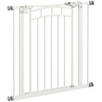 Barrière de sécurité pour chien barrière d'escalier extensible double verrouillage 74-80 x 76 cm blanc-0