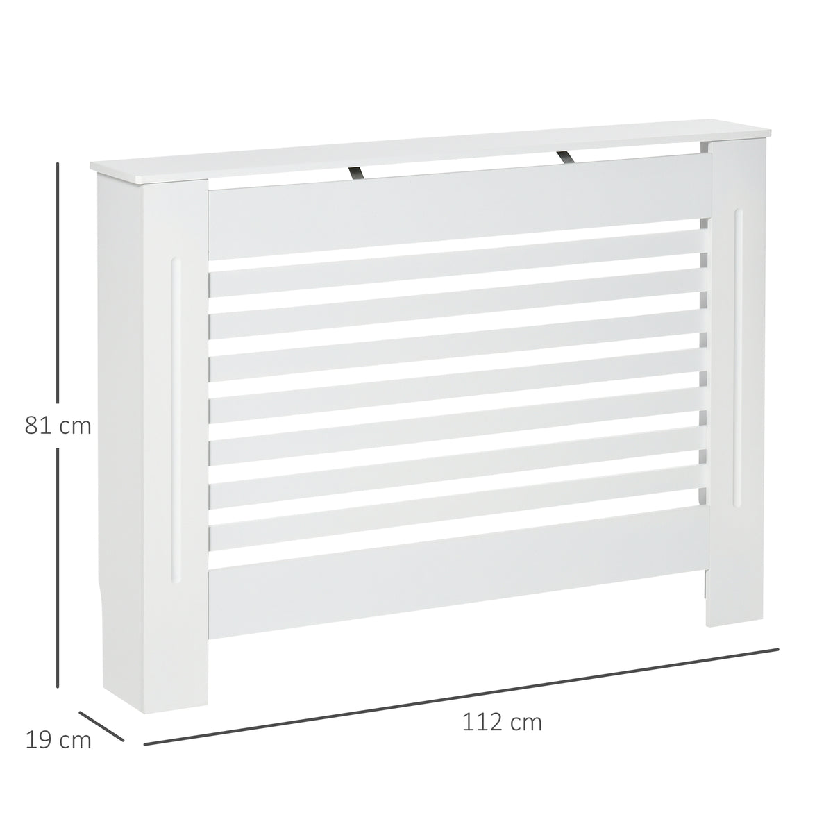 Cache-radiateur couverture radiateur Design Lattes Panneau Cabinet salon cuisine chambre 112x19x81cm MDF Blanc-2