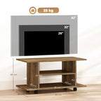 Meuble TV avec roulettes 80 cm, meuble télé pour téléviseur jusqu'à 42 pouces avec étagères ouvertes, noyer-2