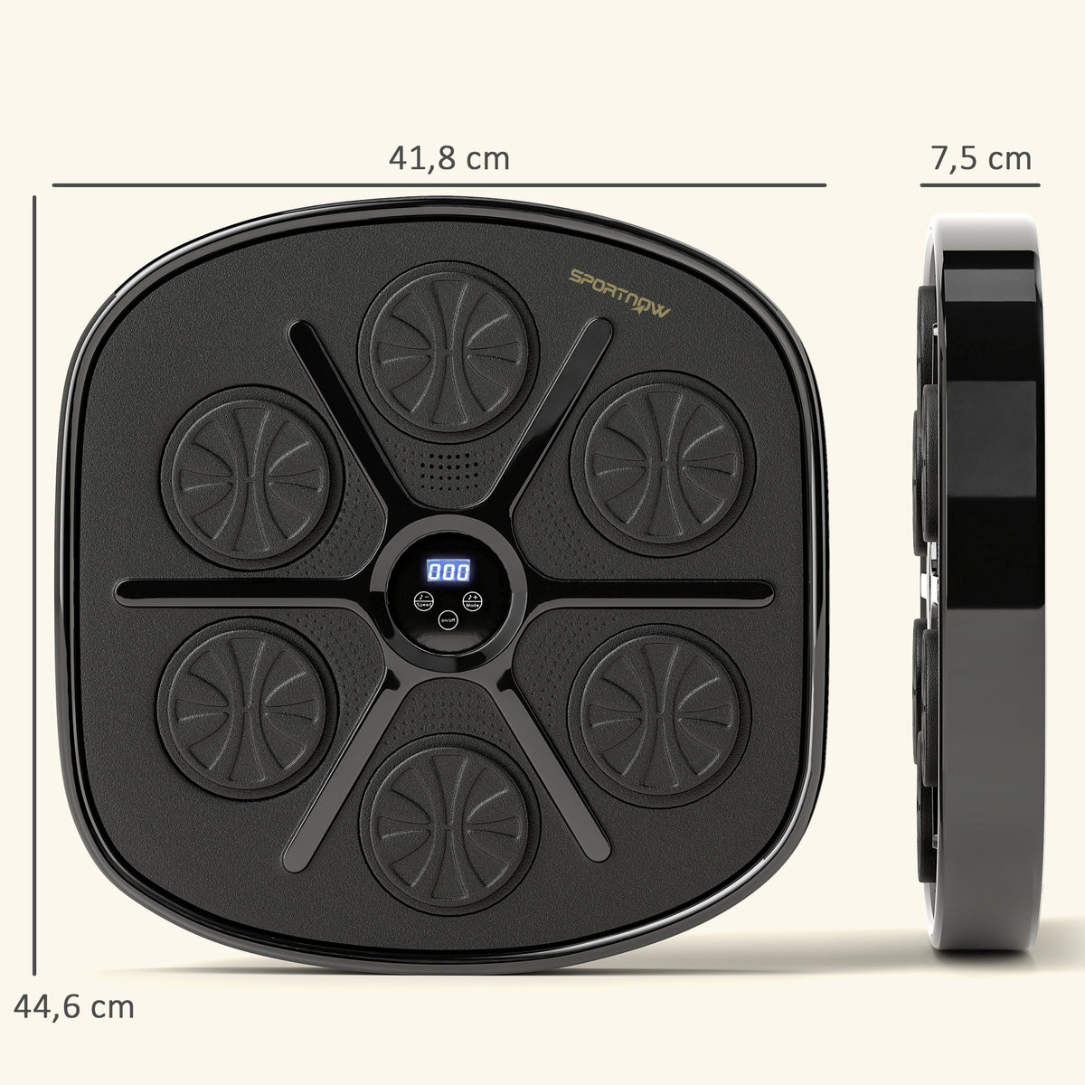 Machine de boxe musicale boxe mural musique avec 9 vitesses et modes Bluetooth gants de boxe 41,8 x 44,6 x 7,5 cm noir-2