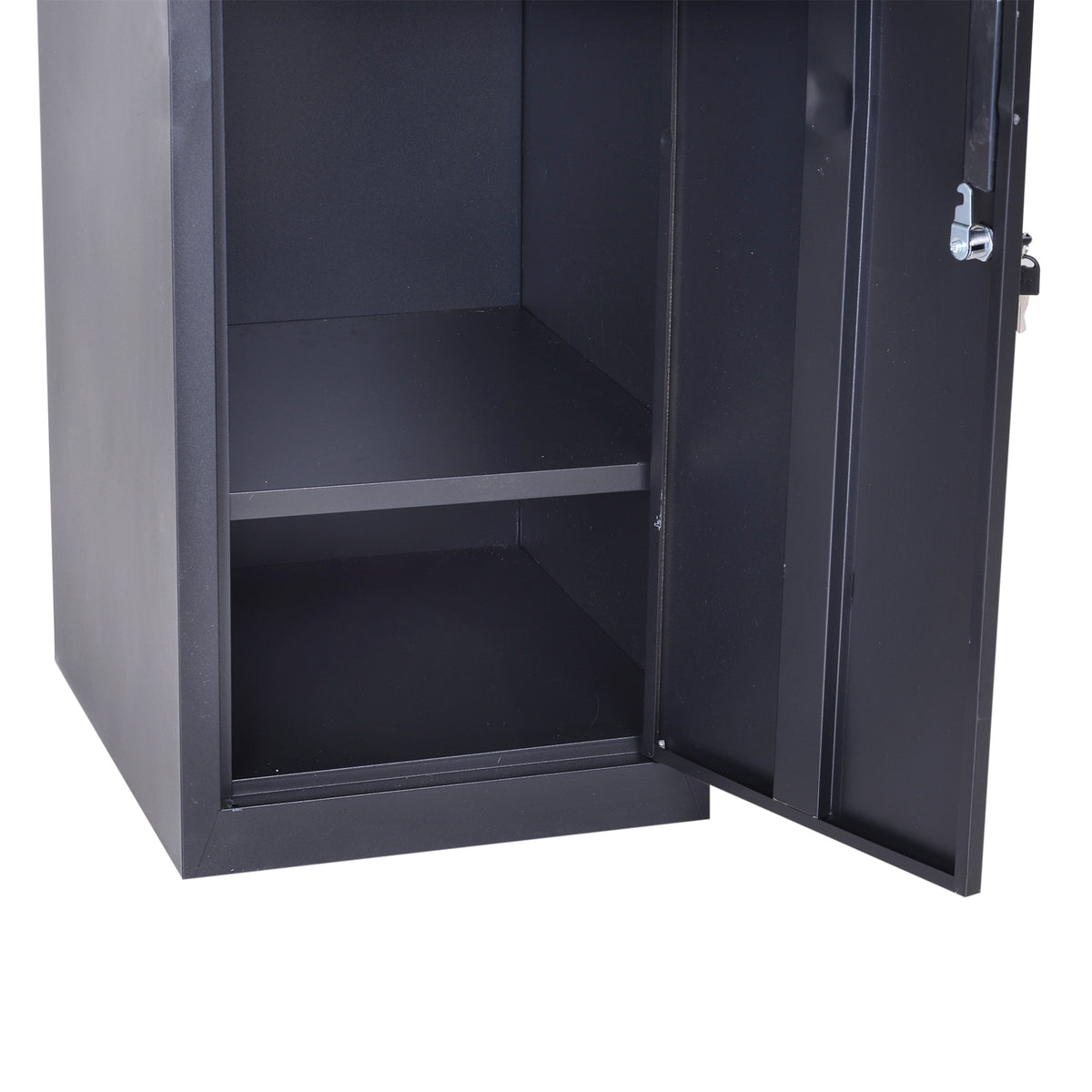 Armoire à casiers à 4 niveaux, casier vestiaire métallique avec 2 portes verrouillables à 2 clés, 38x46x180cm, noir-4