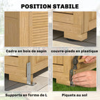 Abri de jardin Armoire de jardin pour outils avec Étagères et Fenêtres en Acrylique, 128 x 57,5 x 197 cm marron clair-6