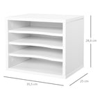 Lot de 2 organiseurs bureau bois blanc avec couches fournitures support d'imprimante dim. 35,5L x 25l x 28,6H cm-2