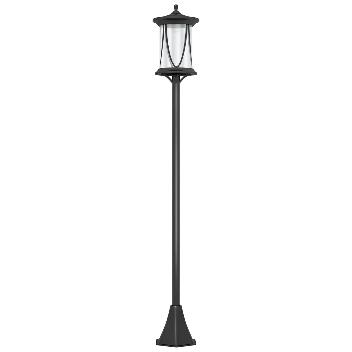 Lampadaire solaire extérieur lampadaire de jardin LED avec interrupteur marche/arrêt 17 x 17 x 127 cm noir-0