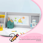Ensemble table et chaise pour enfant avec tableau blanc - bureau pour enfant +5 ans - 90L x 45l x 85H cm Gris-4