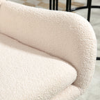 Fauteuil à bascule, chaise à bascule, avec assise de 10 cm d'épaisseur, pieds incurvés en acier, beige et noir-7