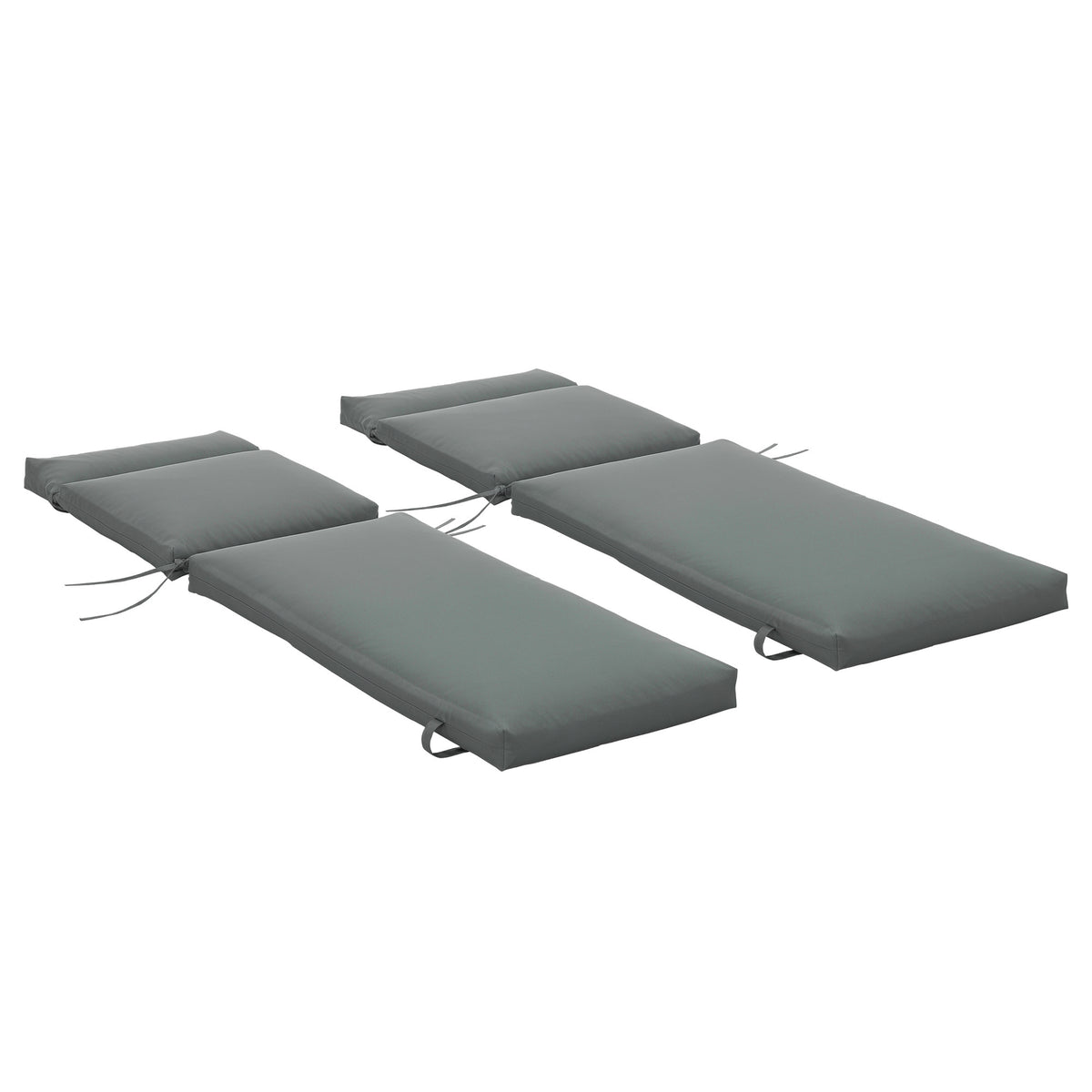 Lot de 2 Matelas pour Chaise Longue transat Bain de Soleil avec Sangles d'attache pour Jardin MATELAS-0