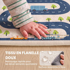 Tapis de Jeu pour Enfants Tapis de Chambre d'Enfant en Mousse Épaisseur 3 cm Motif Route Base Antidérapante 150x200cm-6