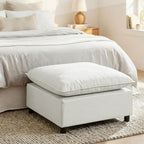 Repose pied salon carré, ottoman avec pieds en plastique, pouf salon pour chambre à coucher, entrée, 75x75x40 cm, gris-8