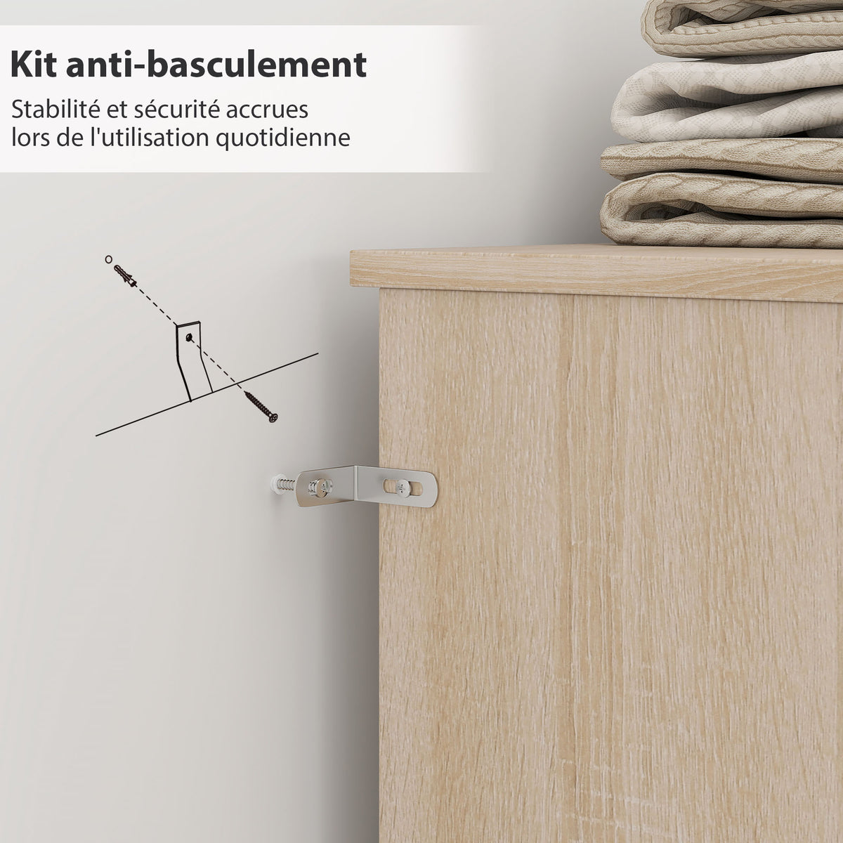 Tête de lit sur pied avec rangements, accessoire de lit 4 compartiments ouverts, 140 x 19 x 103,5 cm, effet bois naturel-4
