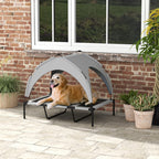 Lit pour chien chat sur pieds grand confort velum anti-UV oxford sac de transport inclus106 x 76 x 94 cm gris-1