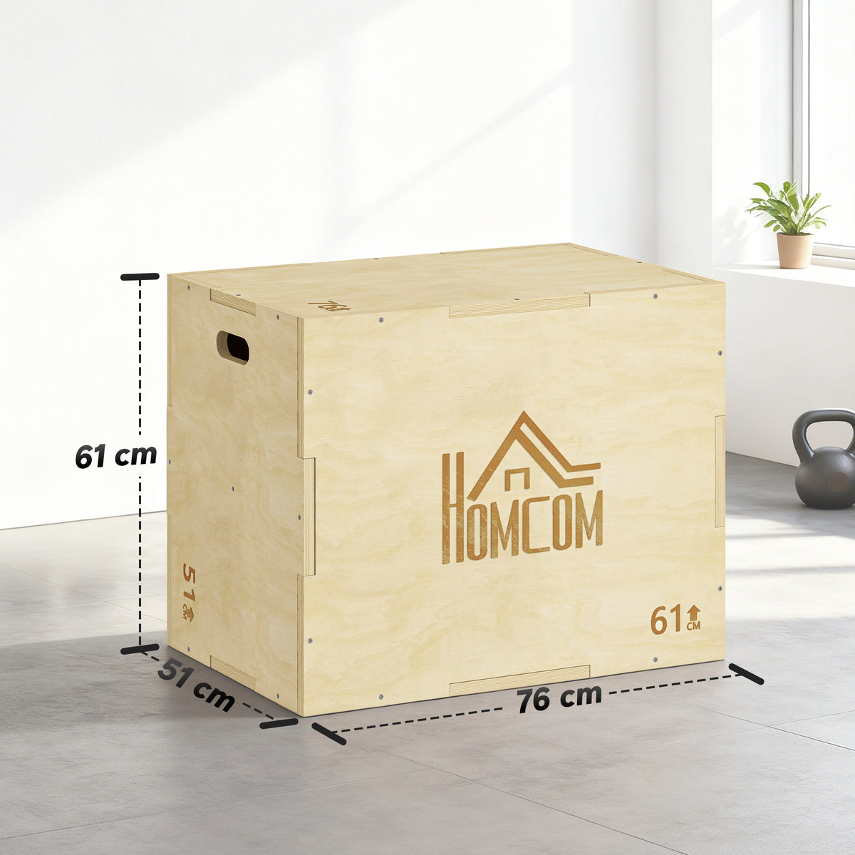 Box Jump pliométrie 3 en 1 appareil musculation fitness entraînement croisé plyobox pour box training 51/61/76cm en bois-2