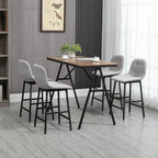 Ensemble table de bar avec tabourets table à manger debout avec 4 chaises rembourrées pieds en acier 120x60x91cm gris-1
