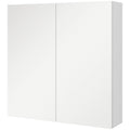 Armoire murale de salle de bain miroir placard de rangement 2 portes 3 niveaux étagère réglable 60 x 15 x 60 cm blanc-0