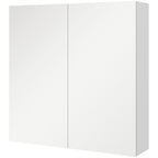 Armoire murale de salle de bain miroir placard de rangement 2 portes 3 niveaux étagère réglable 60 x 15 x 60 cm blanc-0
