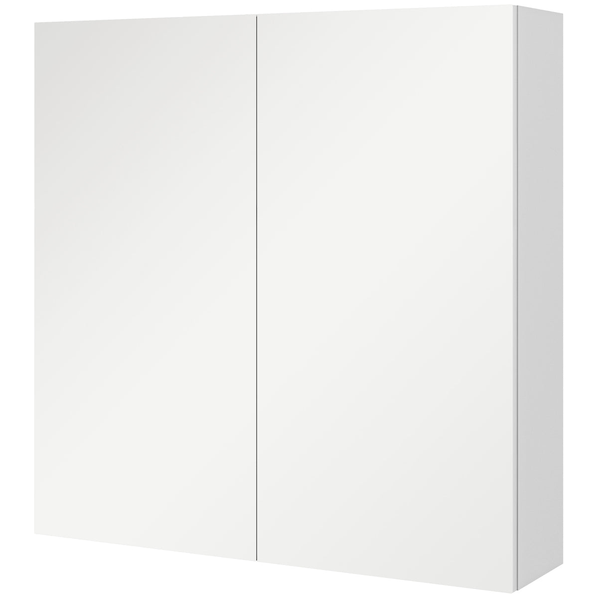 Armoire murale de salle de bain miroir placard de rangement 2 portes 3 niveaux étagère réglable 60 x 15 x 60 cm blanc-0