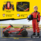 Voiture électrique GoKart kart électrique pour enfants 2 x 24 V moteurs mode dérive à 13 km/h 119 x 77 x 54 cm rouge-2