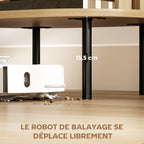 Table d'appoint ovale bout de canapé rangement ouvert pieds en acier design à lattes 50x39x50cm effet bois naturel-5