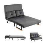 Canapé convertible 2 places avec dossier réglable sur 5 niveaux et 2 coussins rembourrés pour salon, chambre d'amis-0